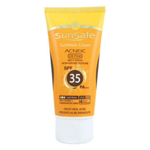 کرم ضد آفتاب فاقد چربی SPF 35 رنگی (سان سیف) 50 میلی لیتر
