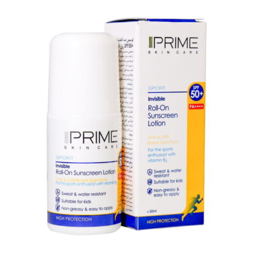 لوسیون رولی ضد آفتاب بی رنگ SPf +50 (پریم) 50 میلی لیتر